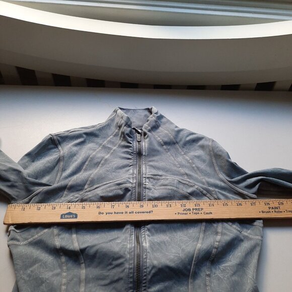 Lululemon Define Jacket Womens 8 Gray Garment Dye Washed Luna Luxtreme Fitted - Picture 10 of 12